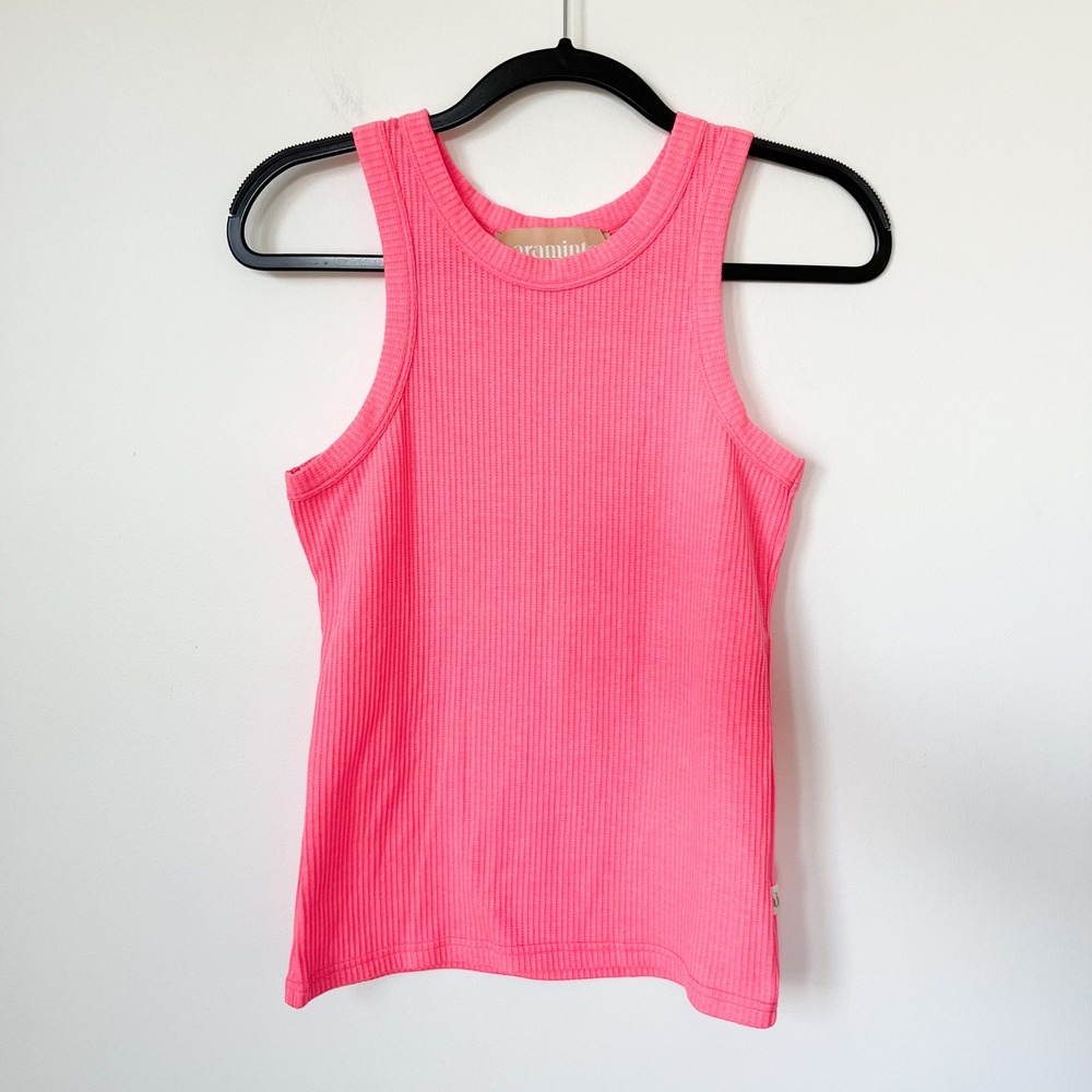 NWOT Araminta James The Everyday Tank Watermelon Pink Waffle Knit Women XS Beach